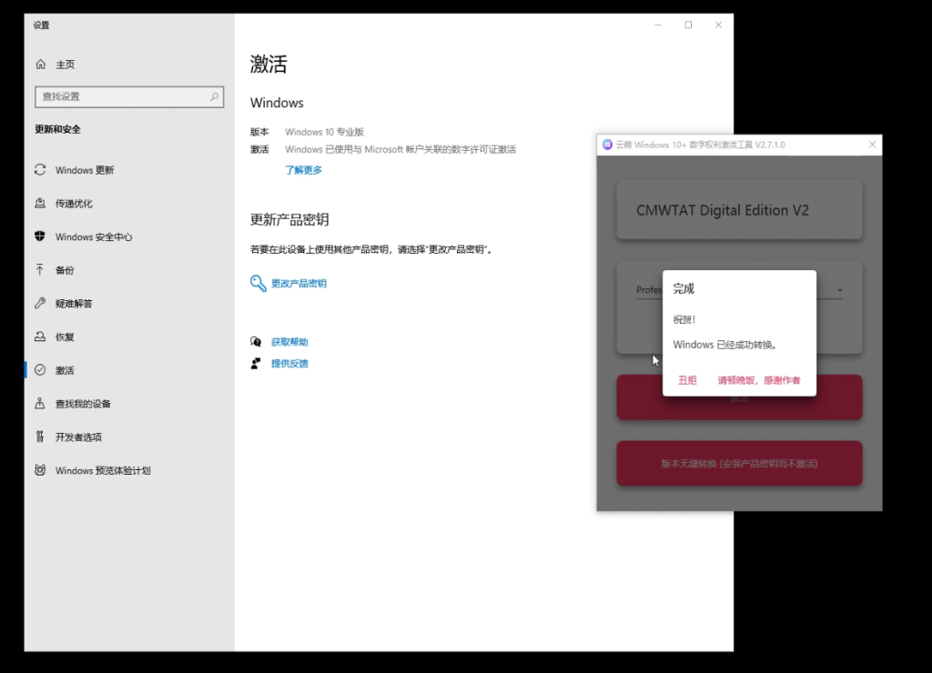 图片[3]-一键永久激活win系统工具！支持最高win11系统，免费纯净系统激活工具，云萌Windows激活工具-FreeDw资源库