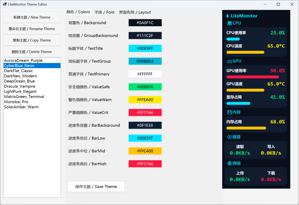 图片[5]-【12.26】电脑性能实时显示！CPU/GPU使用率、温度，内存占用，磁盘读写速度，网速等等实时显示，电脑性能实时监控-FreeDw资源库